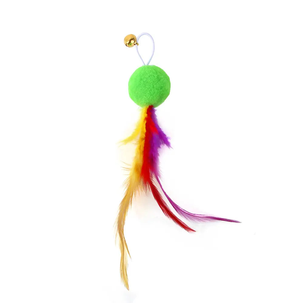 - Brand XX dog toy reviewsFun Furry ball cat toy with feathers and attachment for wand toys