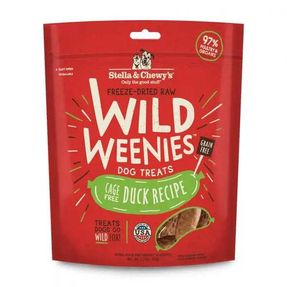 - Organic cotton dog bibsStella & Chewy Freeze Dried Raw Wild Weenies Duck