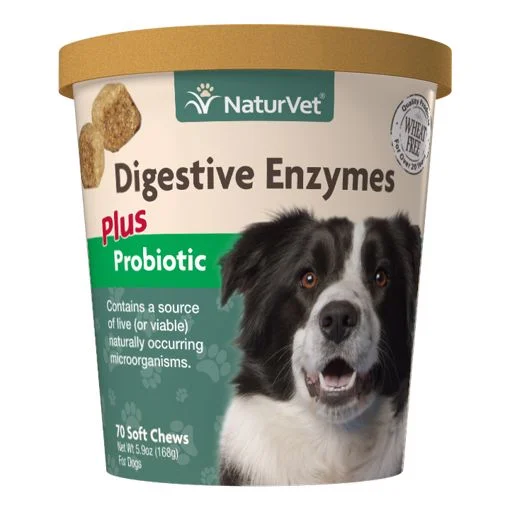 - Natural latex pet mattressNaturVet Digestive Enzymes Plus Probiotic Soft Chews Digestive Supplement