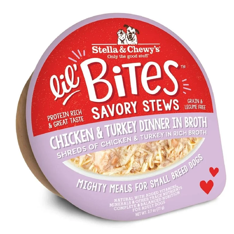 ---Stella & Chewy GF Lil Bites Savory Stew Chicken & Turkey Wet Dog Food