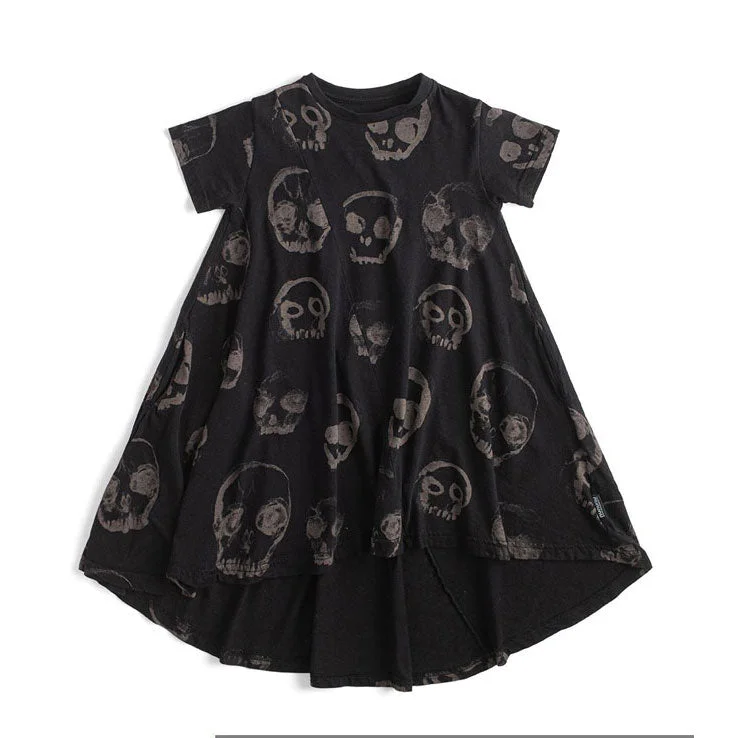 - Deodorizing cat litter tofu litterNUNUNU Black Faded Skulls Dress