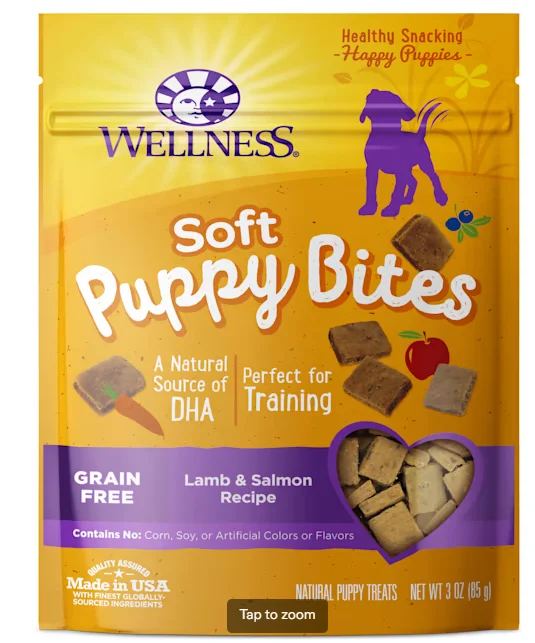 ---Wellness Complete Health Natural Grain Free Lamb & Salmon Soft Puppy Treats