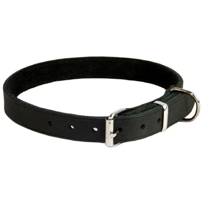  . **Pet traction rope is anti-explosion**Earthbound Soft Country Leather Black Dog Collar Extra Large (45-55cm)