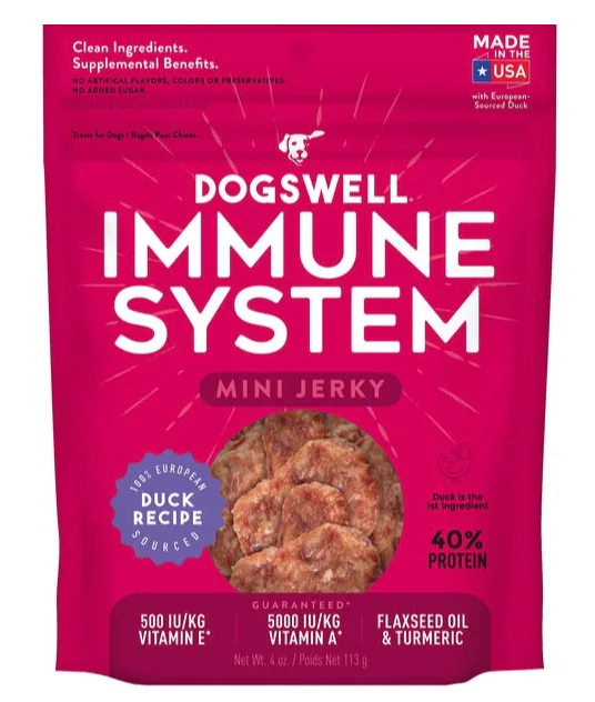 - Dog disposable foam shower gelDogswell Jerky Minis Immune System Duck Recipe Grain-Free Dog Treats