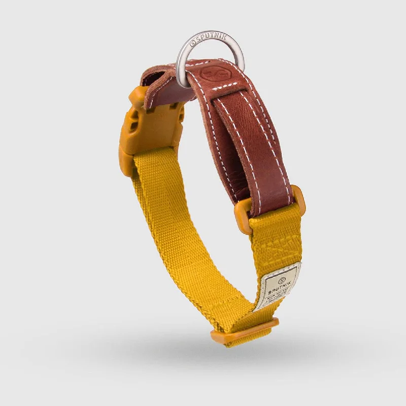  . **Cat nest winter warmth**Explore| Leather Dog Collar with Leather Yellow