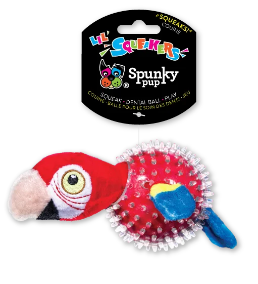 - Dog anti-slip matSpunky Pup Lil' Squeakers Parrot in Clear Spiky Ball