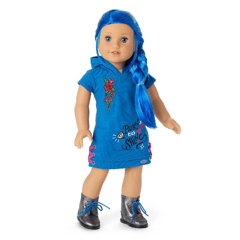 - Foldable and portable cat bagTruly Me™ 18-inch Doll #90 with long blue hair