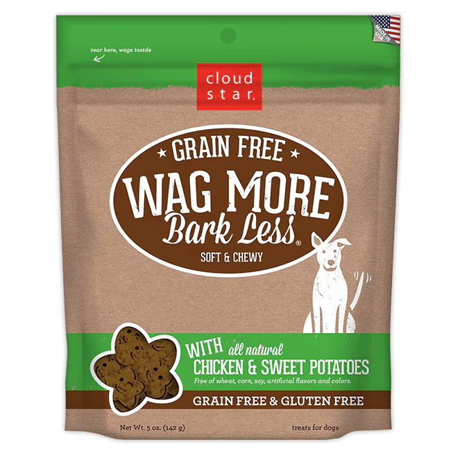 - Parrot climbing and standing wooden frameCloud Star Wag More Grain Free Soft Chicken Sweet Potato Dog Treat 5oz Cloud Star Wag More Grain Free Soft Chicken Sweet Potato Dog Treat 5oz