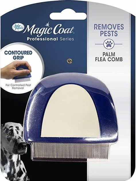 - Cat hair ball removal and hair removal creamFour Paws Magic Coat Professional Series Palm Flea Comb