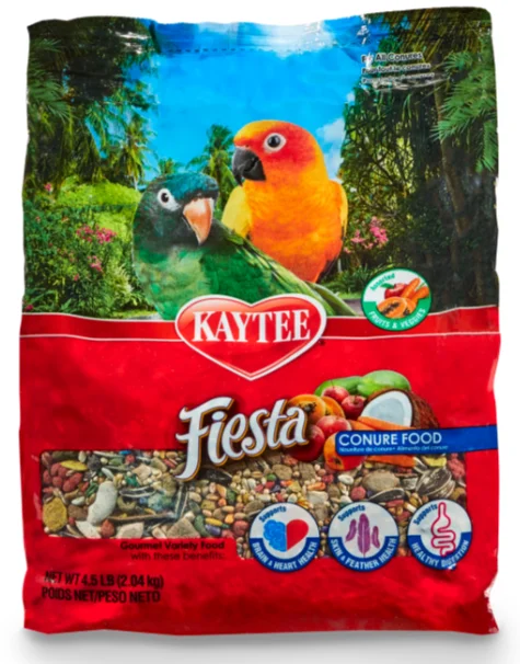  -Splash-proof food bowl AND Anti-choking slow food bowlKaytee Fiesta Conure Food, 4.5-Lb Bag