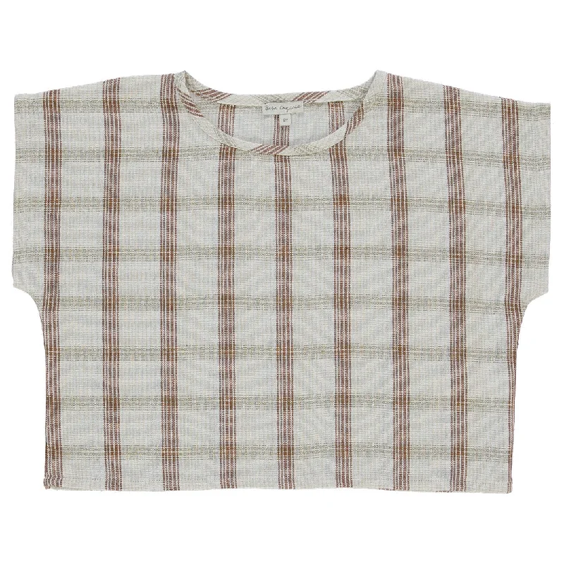 - Air box TSA certified check-inBebe Organic Rustic Check Villem Shirt