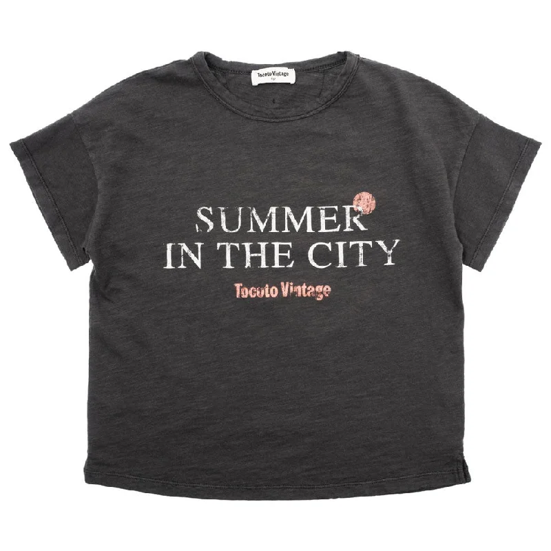 - Air box TSA certified check-inTocoto Vintage Dark Grey Summer In The City Kid Tshirt