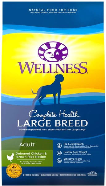 - Winter warm clothes for short-haired dogsWellness Complete Health Large Breed Chicken & Brown Rice Dry Dog Food