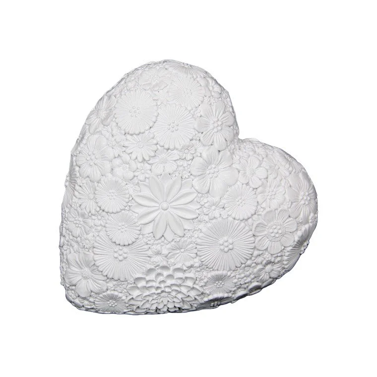 - Natural latex pet mattressWhite Floral Heart