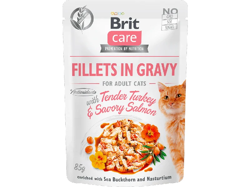 - Postoperative pet anti-licking Elizabethan collarBrit Care Cat Fillets in Gravy with Tender Turkey & Savory Salmon  85 g