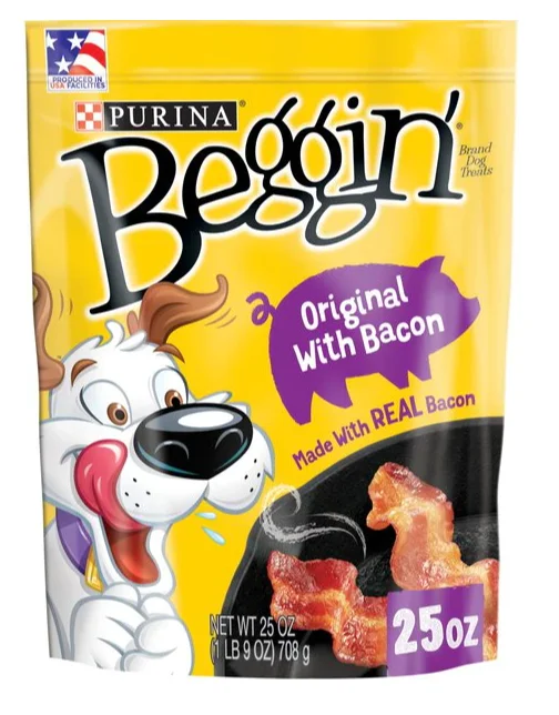 - Air box TSA certified check-inPurina Beggin' Strips Original with Bacon Flavored Dog Treats