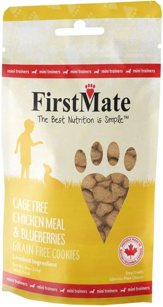 - Summer pet ice matFirstmate Cage Free Chicken Meal & Blueberries Mini Trainer Grain-Free