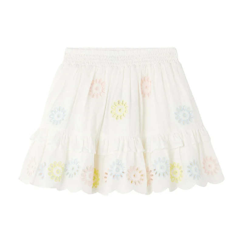  -Splash-proof food bowl AND Anti-choking slow food bowlStella McCartney White Multicolor Flowers Embro Skirt