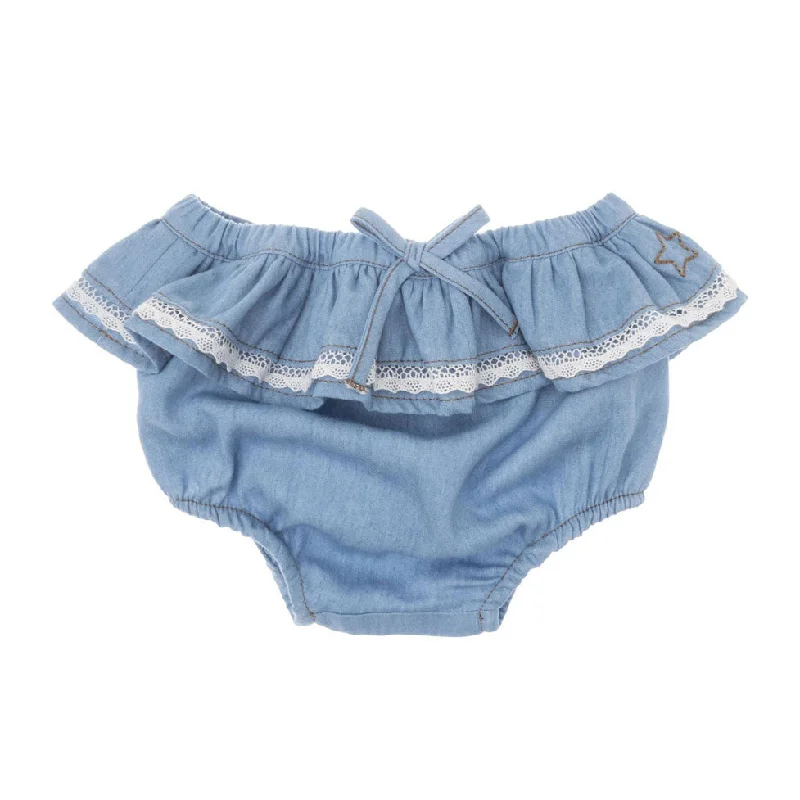 - Organic cotton dog bibsTocoto Vintage Blue Ruffled Chambray Bloomer