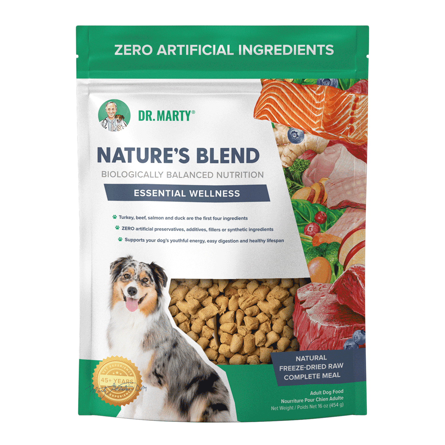 - Air box TSA certified check-inDr. Marty Nature's Blend Essential Wellness Adult Dog Food