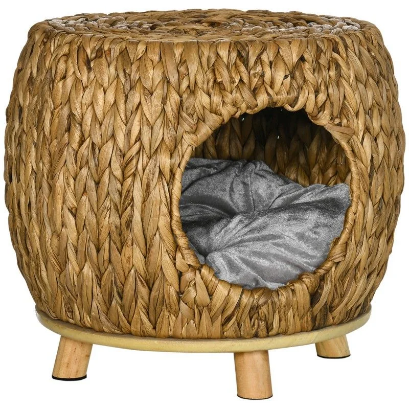  . **Pet nail clippers with LED lights**Pawhut Wicker Cat Bed Cat House Stool With Washable Cushion 44 X 43 X 41cm