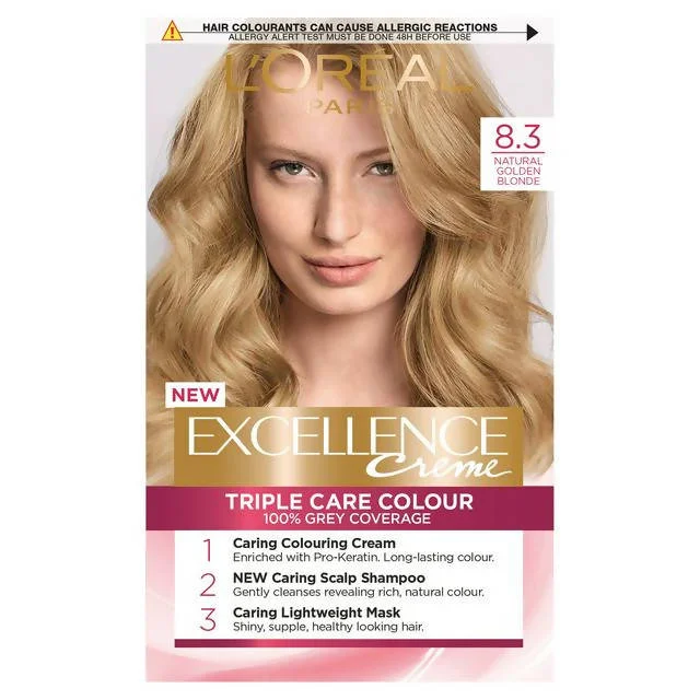 ---L'Oreal Paris Excellence Permanent Hair Dye Natural Golden Blonde 8.3