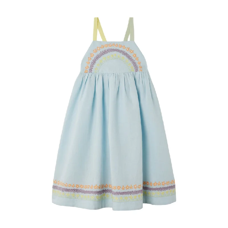  -Splash-proof food bowl AND Anti-choking slow food bowlStella McCartney Light Blue Linen Flower Line Embroidery Dress