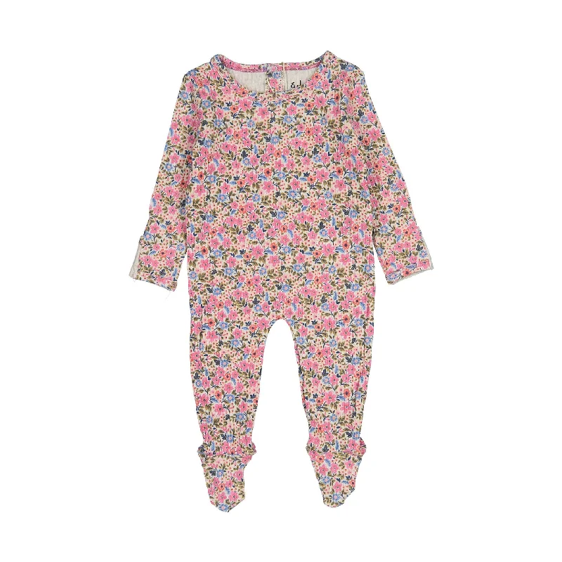 ---Ladida Layette Bright Floral Footie