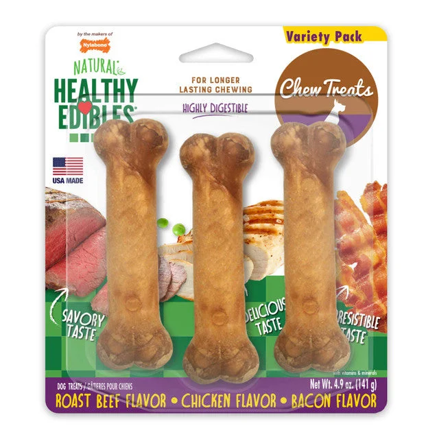 - Foldable and portable cat bagNylabone Healthy Edibles Longer Lasting Roast Beef, Chicken and Bacon Treats Regular 3 count