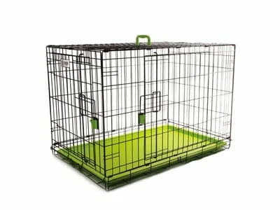 Pet ProductsVOYAGER WIRE CRATE - 2 DOORS L,  GREEN