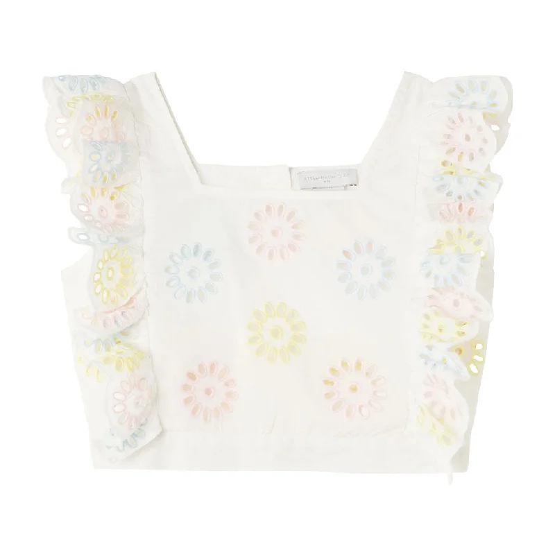  -Anti-scratch scratching board AND cat bed in oneStella McCartney White Multicolor Flowers Embro Crop Top