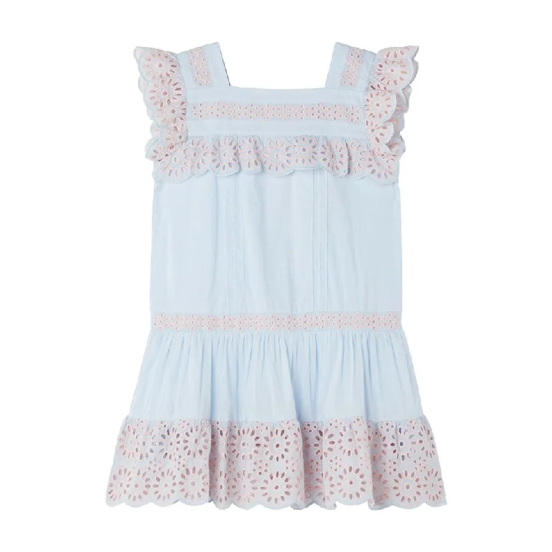 - Winter warm clothes for short-haired dogsStella McCartney Light Blue Broderie Flowers Dress