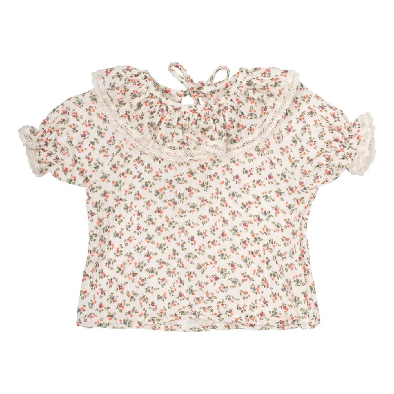 ---Tocoto Vintage Off-White Baby Flowers Blouse