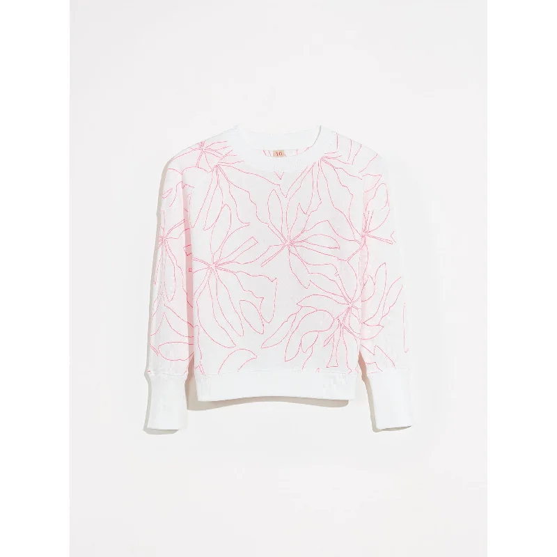 - Cat stress soothing sprayBellerose White/Pink Flower Detailed Fadem Pullover