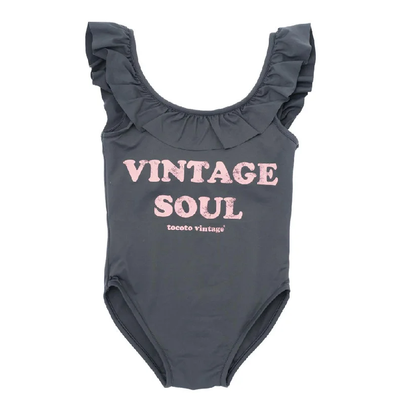 - Pet monitor with cameraTocoto Vintage Dark Grey Vinatge Soul Kid Swimsuit