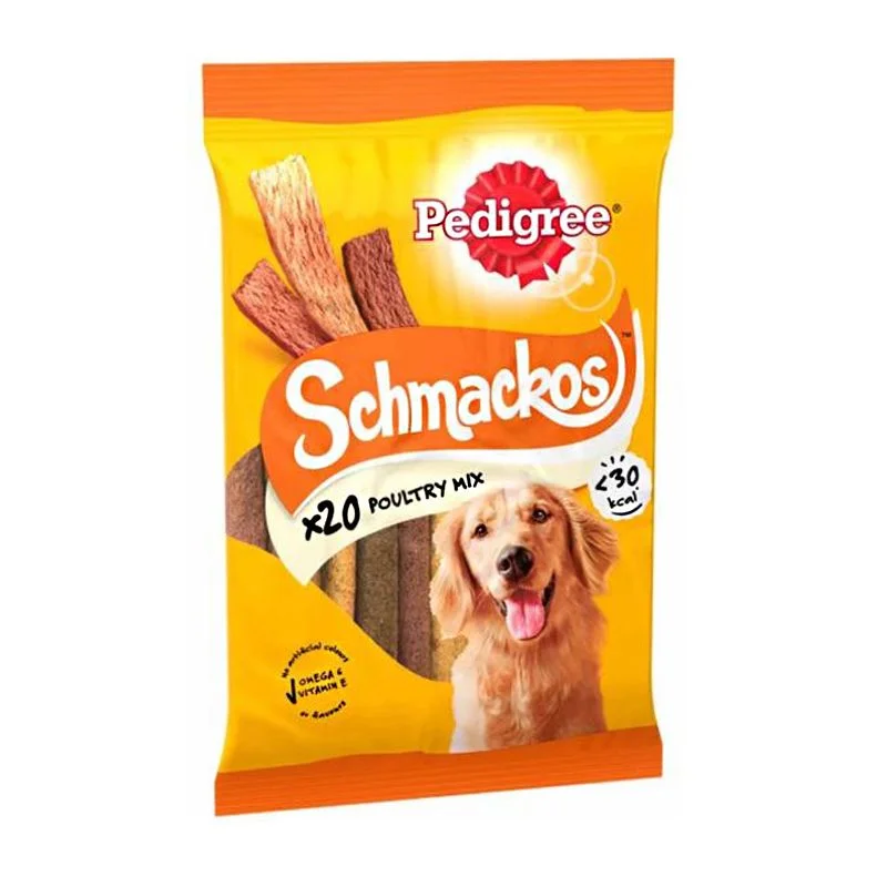   . **Pet water dispenser is silent**Pedigree Schmackos Poultry Mix Strips 20 Pack