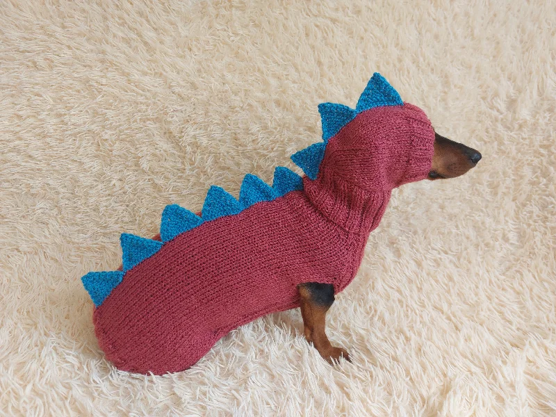 Pet Halloween clothesDinosaur costume for dogs, dachshund dinosaur costume sweater and hat, dino dog cloches, dino dog sweater