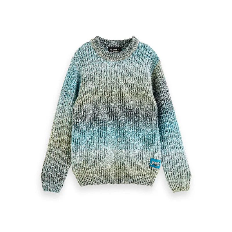 ---Scotch Shrunk Teal Gradient Crewneck Pullover