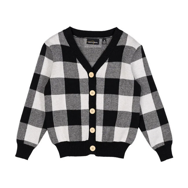 - Pet stroller can be taken on the planeRock Your Baby Black Checkered Knit Cardigan