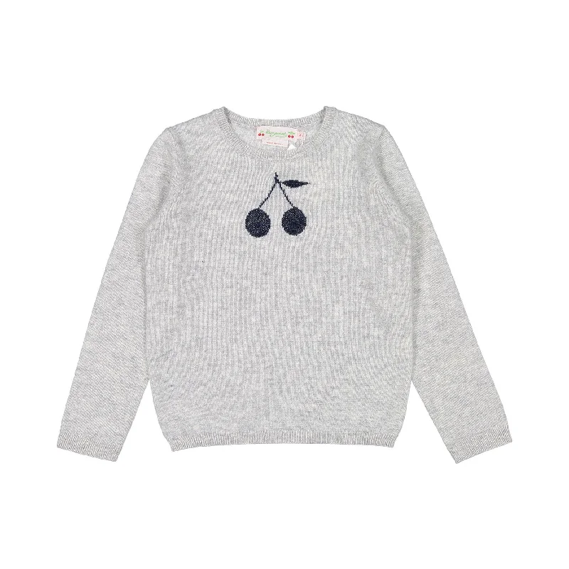 ---Bonpoint Light Grey Cherry Brunelle Sweater