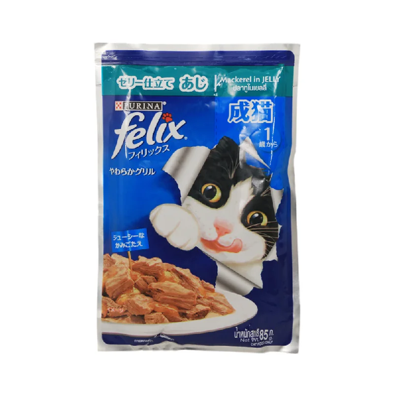    - High-fiber cat food  PURINA FELIX CAT FOOD MACKEREL IN JELLY 85G