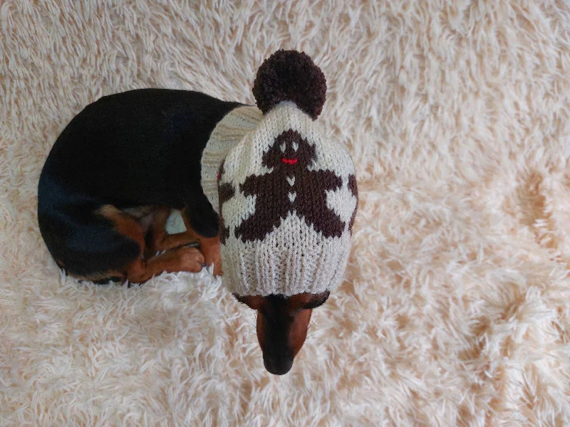 Classification by material or design:Christmas snood hat for dog with cookies