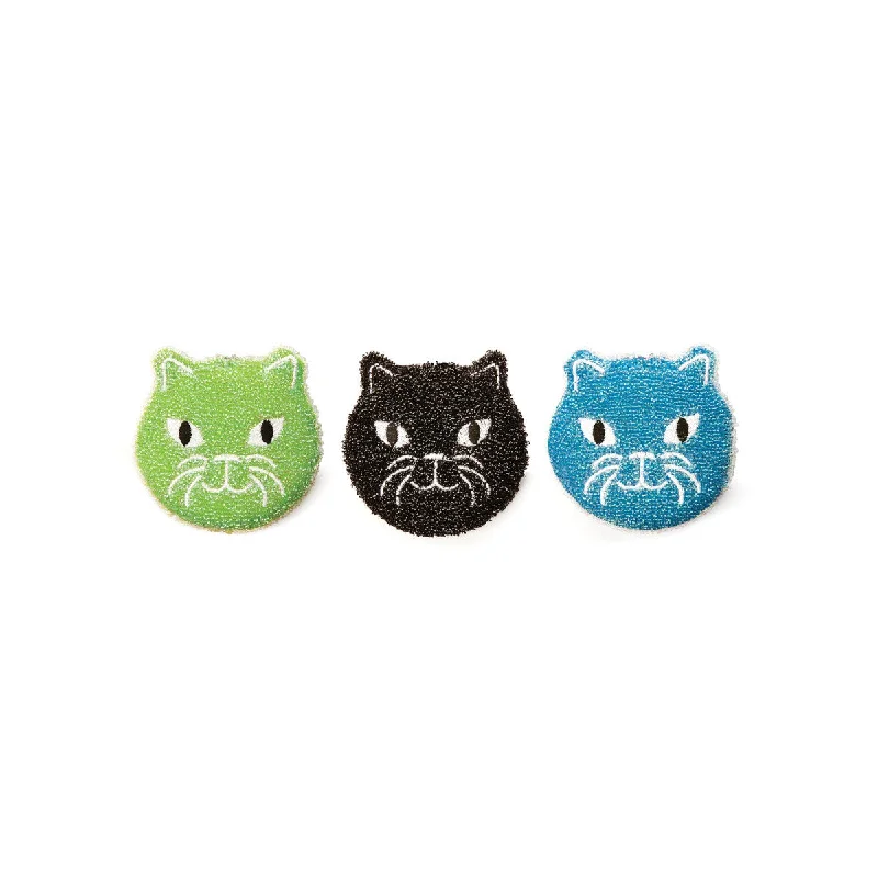  . **Brand-Related**  Kikkerland Cat Scrubbies Set of 3