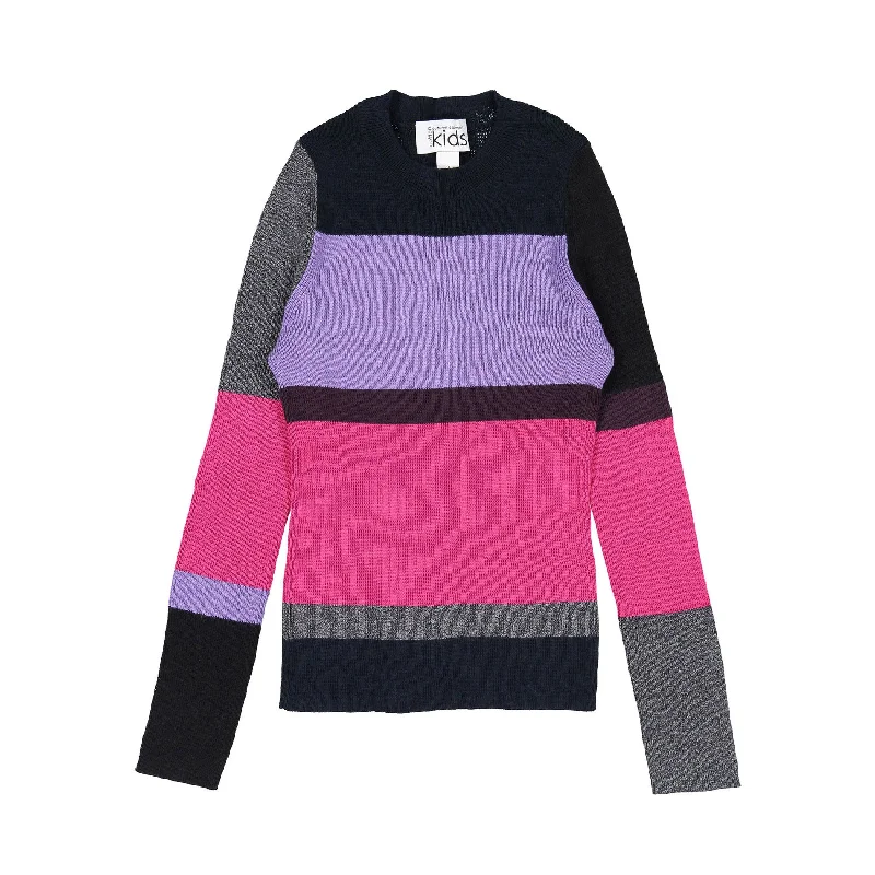 - Remote interactive pet feederAutumn Cashmere Purples Ribbed Stripe  Crew Sweater