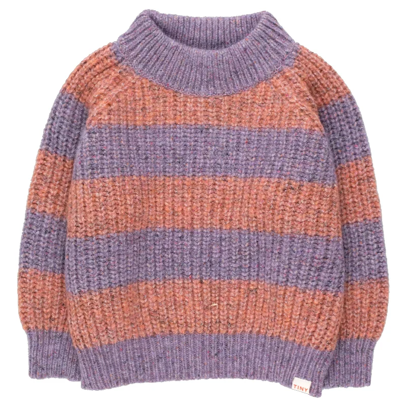 - ​​Pet toys under    yuanTiny Cottons Violet/Powder Pink Big Stripes Mockneck Sweater