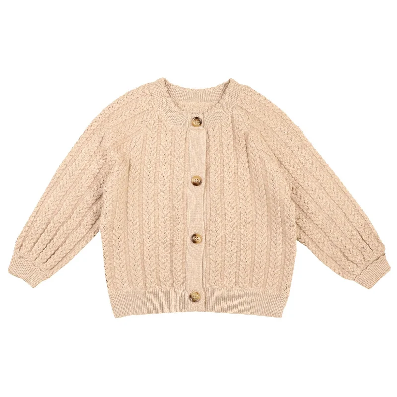 ---Noma Oatmeal Cable Pointelle Cardigan