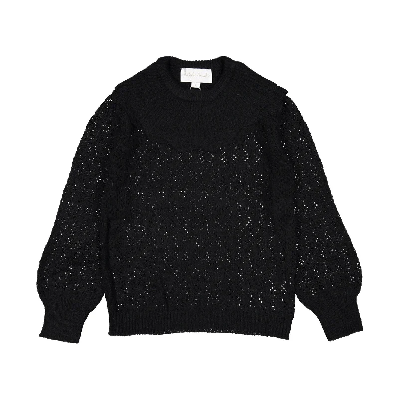  -Anti-scratch scratching board AND cat bed in onePetite Amalie Black Crochet Sweater