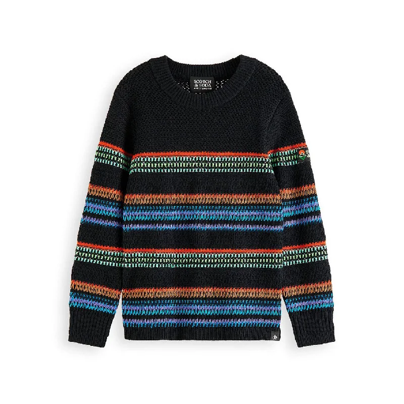 - Parrot climbing and standing wooden frameScotch Shrunk Black Colorful Stripe Crewneck Sweater