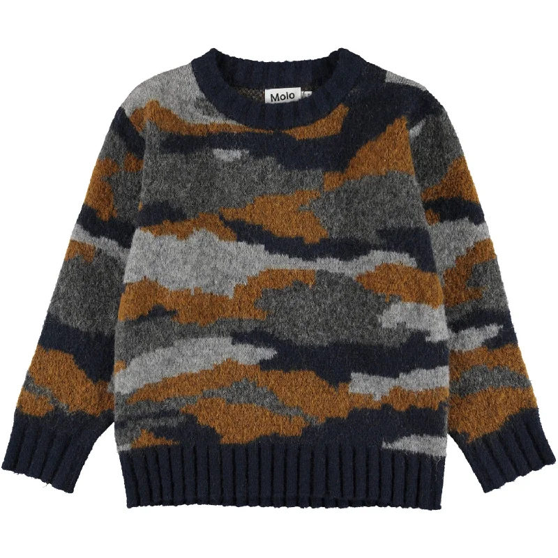 ---Molo Camo Knit Bello Sweater