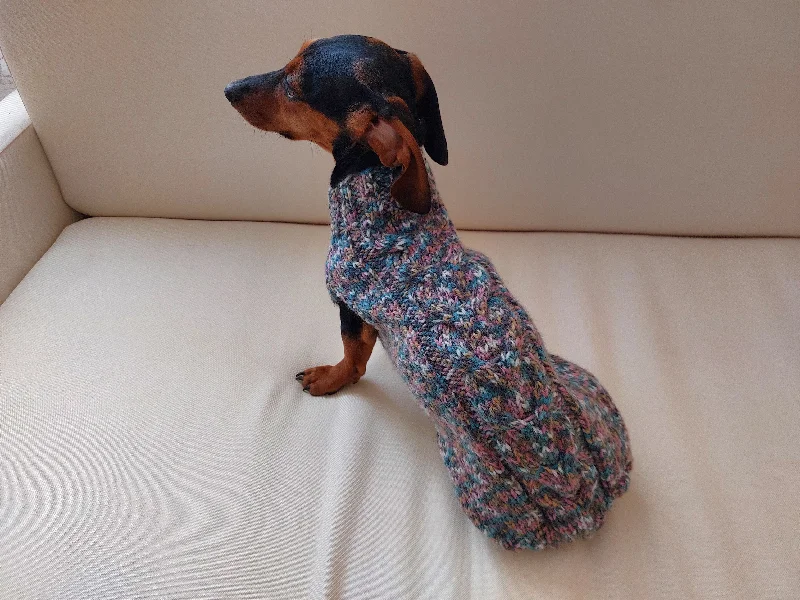 Dog clothesDachshund or small dog gray sweater with black bow